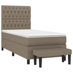 Boxspringbett mit Matratze Taupe 100x200 cm Stoff