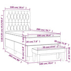 Boxspringbett mit Matratze Taupe 100x200 cm Stoff