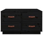 Couchtisch Schwarz 80x80x45 cm Massivholz Kiefer