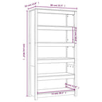 Bücherregal Grau 80x35x154 cm Massivholz Kiefer