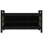 Flurbank Schwarz 110x40x60 cm Massivholz Kiefer