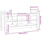 Flurbank Schwarz 110x40x60 cm Massivholz Kiefer