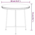 Esstisch Ø80 cm Hartglas und Stahl