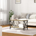 Couchtisch Sonoma Eiche 80x45x45 cm Holzwerkstoff und Eisen