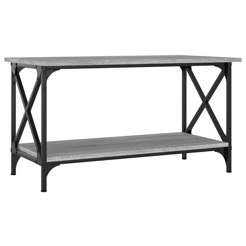 Couchtisch Grau Sonoma 80x45x45 cm Holzwerkstoff und Eisen