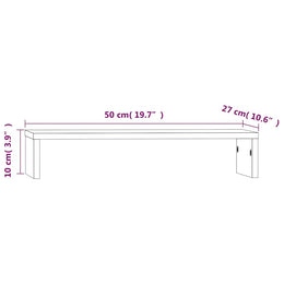 Monitorerhöhung 50 × 27 × 10 cm aus unbehandeltem massivem Kiefernholz