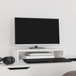 Monitorerhöhung 50 × 27 × 10 cm aus massivem Kiefernholz - Weiß
