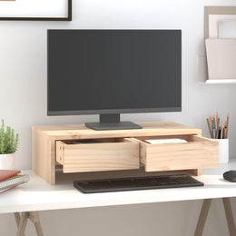 Monitorerhöhung 50 × 27 × 15 cm aus unbehandeltem massivem Kiefernholz (Art.-Nr. 813954)