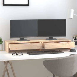 Monitorerhöhung 100 × 27 × 15 cm aus unbehandeltem massivem Kiefernholz (Art.-Nr. 813959)