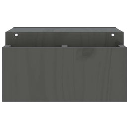Monitorerhöhung 70 × 27,5 × 15 cm aus massivem Kiefernholz - Grau