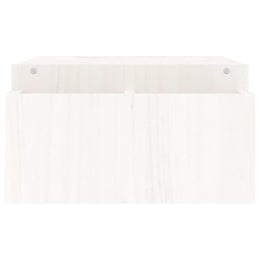 Monitorerhöhung 100 × 27,5 × 15 cm aus massivem Kiefernholz - Weiß