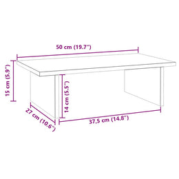 Monitorerhöhung 50 × 27 × 15 cm aus massivem Kiefernholz - Weiß (Art.-Nr. 813975)