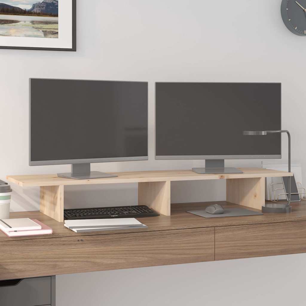 Monitorerhöhung 100 × 27 × 15 cm aus unbehandeltem massivem Kiefernholz (Art.-Nr. 813979)