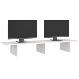 Monitorerhöhung 100 × 27 × 15 cm aus massivem Kiefernholz - Weiß (Art.-Nr. 813980)