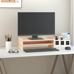 Monitorerhöhung 50 × 24 × 16 cm aus unbehandeltem massivem Kiefernholz