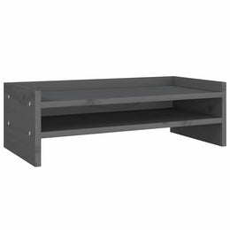 Monitorerhöhung 50 × 24 × 16 cm aus massivem Kiefernholz - Grau
