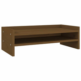 Monitorerhöhung 50 × 24 × 16 cm aus massivem Kiefernholz - Honigbraun