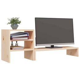 Monitorerhöhung 81 × 20 × 30 cm aus unbehandeltem massivem Kiefernholz
