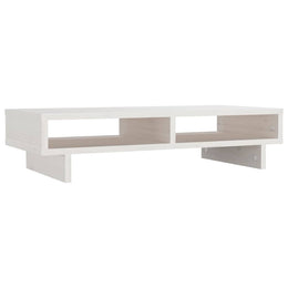 Monitorerhöhung 60 × 27 × 14 cm aus massivem Kiefernholz - Weiß
