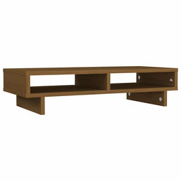 Monitorerhöhung 60 × 27 × 14 cm aus massivem Kiefernholz - Honigbraun