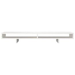 Monitorerhöhung 100 × 27 × 14 cm aus massivem Kiefernholz - Weiß