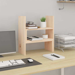 Monitorerhöhung (39-72) × 17 × 43 cm aus unbehandeltem massivem Kiefernholz