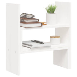 Monitorerhöhung (39-72) × 17 × 43 cm aus massivem Kiefernholz - Weiß