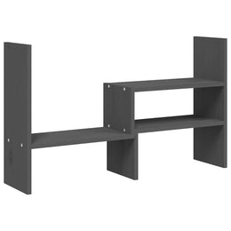 Monitorerhöhung (39-72) × 17 × 43 cm aus massivem Kiefernholz - Grau