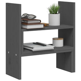 Monitorerhöhung (39-72) × 17 × 43 cm aus massivem Kiefernholz - Grau