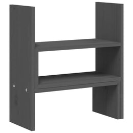 Monitorerhöhung (39-72) × 17 × 43 cm aus massivem Kiefernholz - Grau