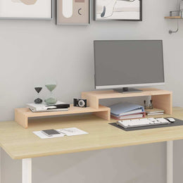 Monitorerhöhung (52-101) × 22 × 14 cm aus unbehandeltem massivem Kiefernholz