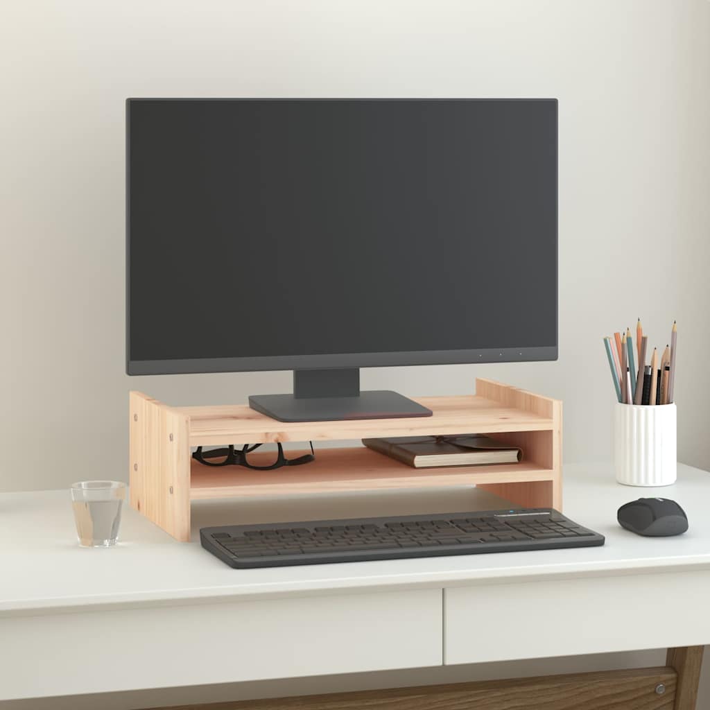 Monitorerhöhung 50 × 27 × 15 cm aus unbehandeltem massivem Kiefernholz (Art.-Nr. 814019)
