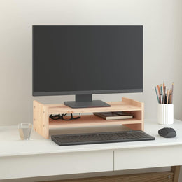 Monitorerhöhung 50 × 27 × 15 cm aus unbehandeltem massivem Kiefernholz (Art.-Nr. 814019)