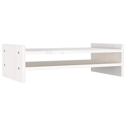 Monitorerhöhung 50 × 27 × 15 cm aus massivem Kiefernholz - Weiß (Art.-Nr. 814020)
