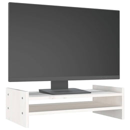 Monitorerhöhung 50 × 27 × 15 cm aus massivem Kiefernholz - Weiß (Art.-Nr. 814020)