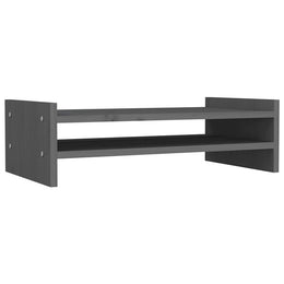 Monitorerhöhung 50 × 27 × 15 cm aus massivem Kiefernholz - Grau