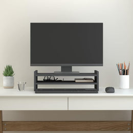 Monitorerhöhung 50 × 27 × 15 cm aus massivem Kiefernholz - Grau