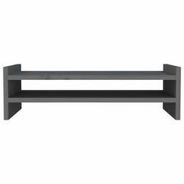 Monitorerhöhung 50 × 27 × 15 cm aus massivem Kiefernholz - Grau