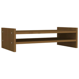 Monitorerhöhung 50 × 27 × 15 cm aus massivem Kiefernholz - Honigbraun