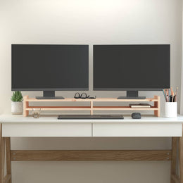 Monitorerhöhung 100 × 27 × 15 cm aus unbehandeltem massivem Kiefernholz (Art.-Nr. 814024)