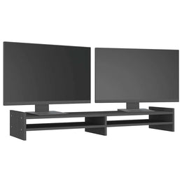 Monitorerhöhung 100 × 27 × 15 cm aus massivem Kiefernholz - Grau