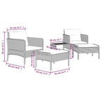 5-tlg. Garten-Lounge-Set mit Kissen Schwarz Poly Rattan