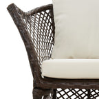 2-tlg. Garten-Lounge-Set mit Kissen Braun Poly Rattan