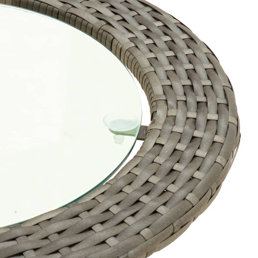 2-tlg. Sofagarnitur in L-Form mit Kissen Grau Poly Rattan