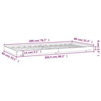 Massivholzbett ohne Matratze Weiß 80x200 cm Kiefernholz