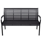 Gartenbank Schwarz 116 cm Stahl und WPC