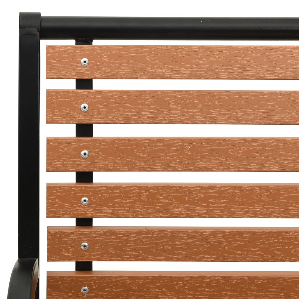 Gartenbank Schwarz und Braun 116 cm Stahl und WPC