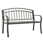 Gartenbank mit Tisch Grau 120 cm Stahl