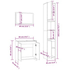 3-tlg. Badmöbel-Set Räuchereiche Holzwerkstoff