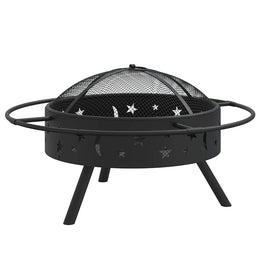 Feuerschale mit Schürhaken 70 cm XXL Stahl